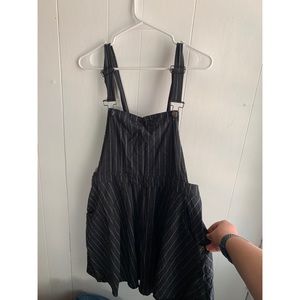 Pin-Stripe Overall Dress